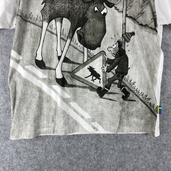 Nordic Sweden Moose Shirt Adult XXL Graphic Print Logo Embroidery Tee T-shirt - Picture 3 of 13